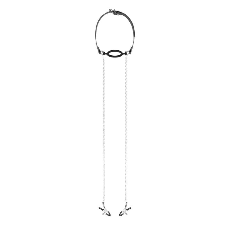 Nipple Clamps & Silicone Gag Ring - PlayBlue
