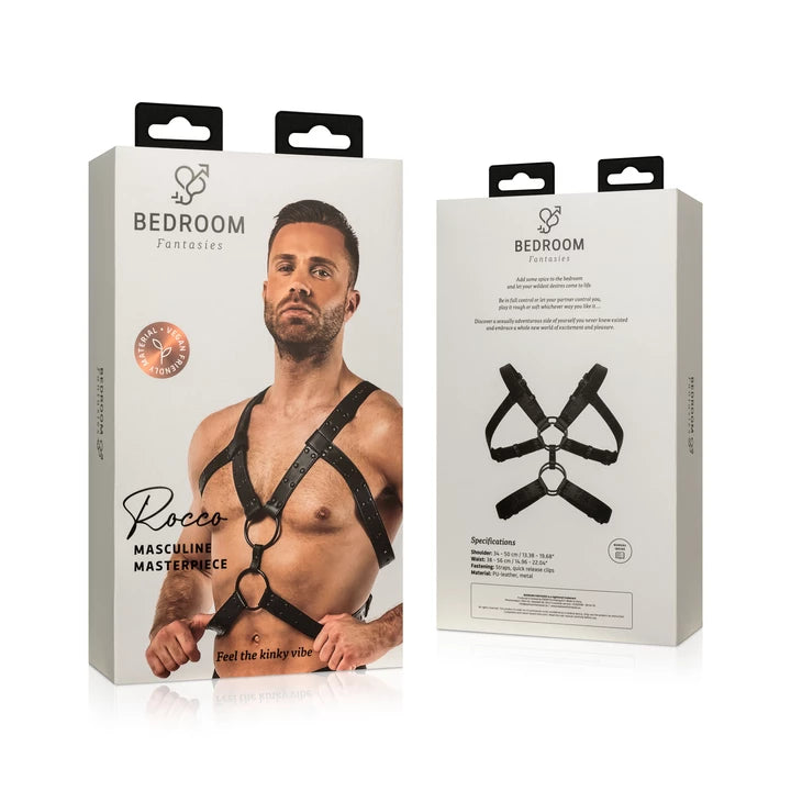 Rocco Bondage Harness - Black - PlayBlue