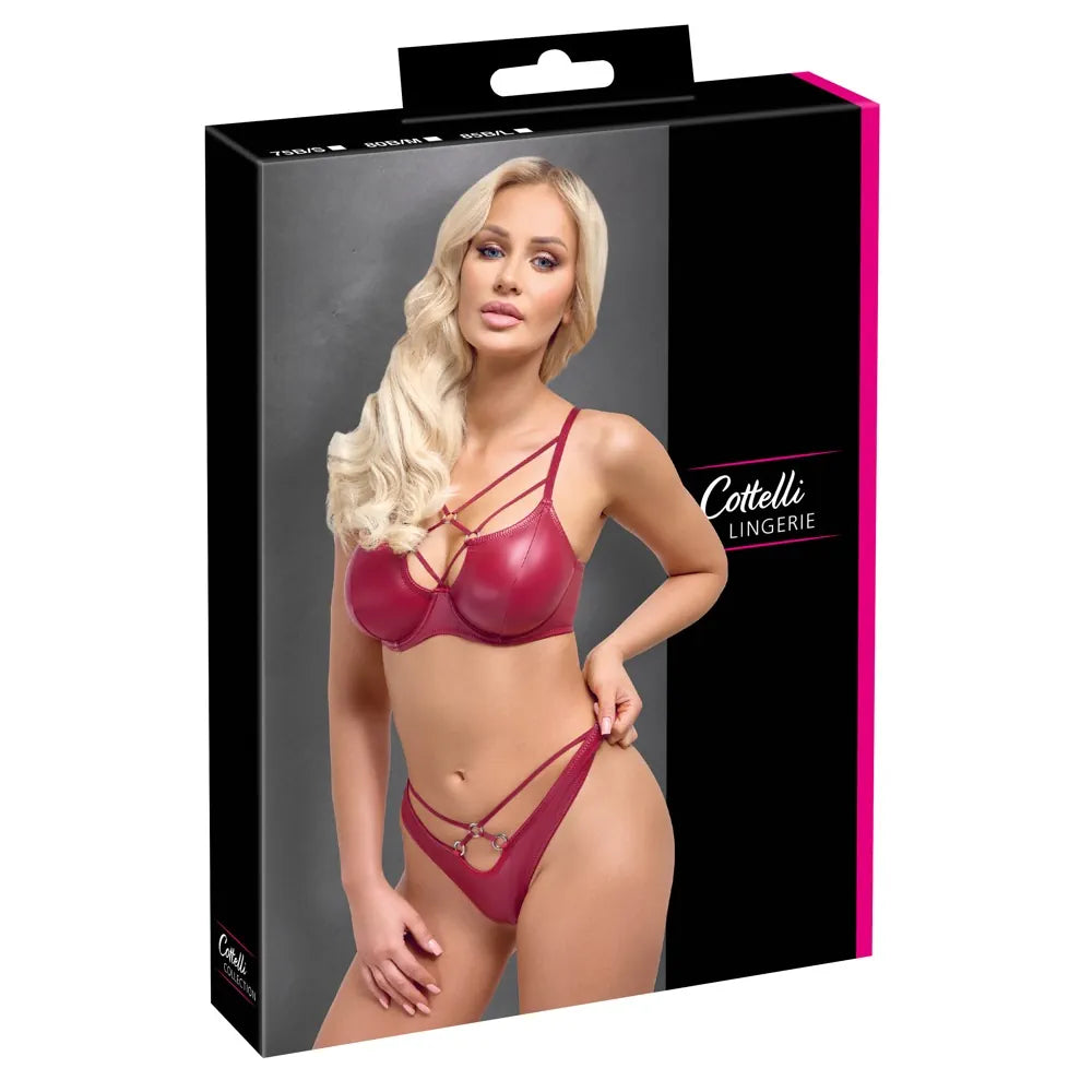 Cottelli - Red Party Set - Bra & Thong Set - 85B/L - PlayBlue