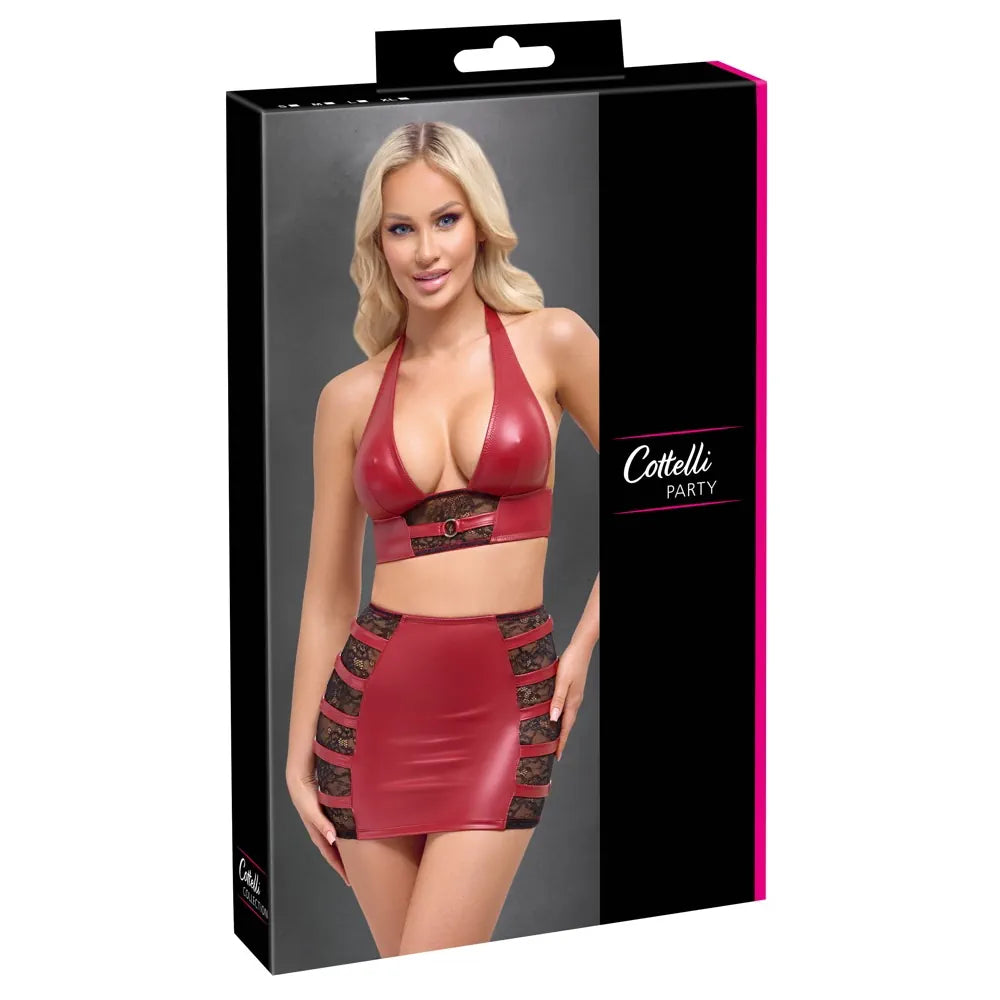Cottelli - Party Set - Cropped Top & Mini - XL (20-22) - PlayBlue