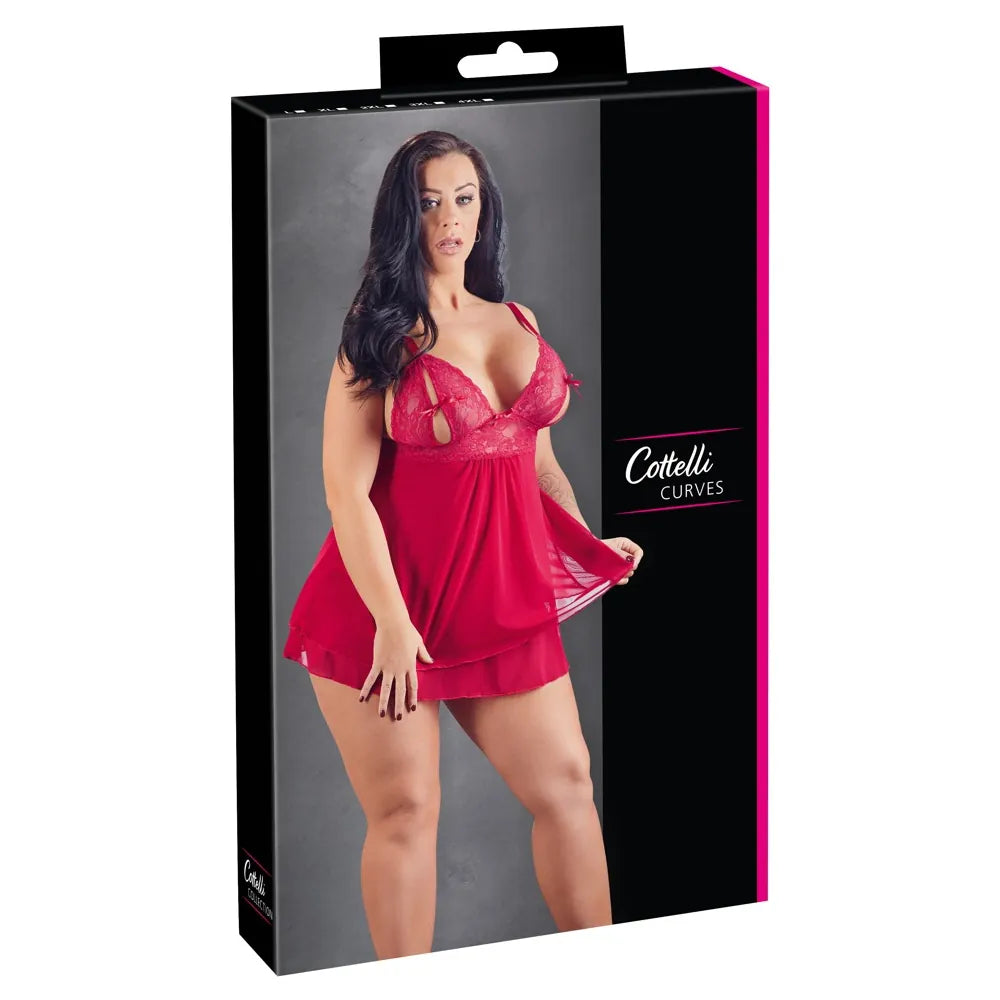 Cottelli Curves - Curvy Babydoll - 4XL - PlayBlue