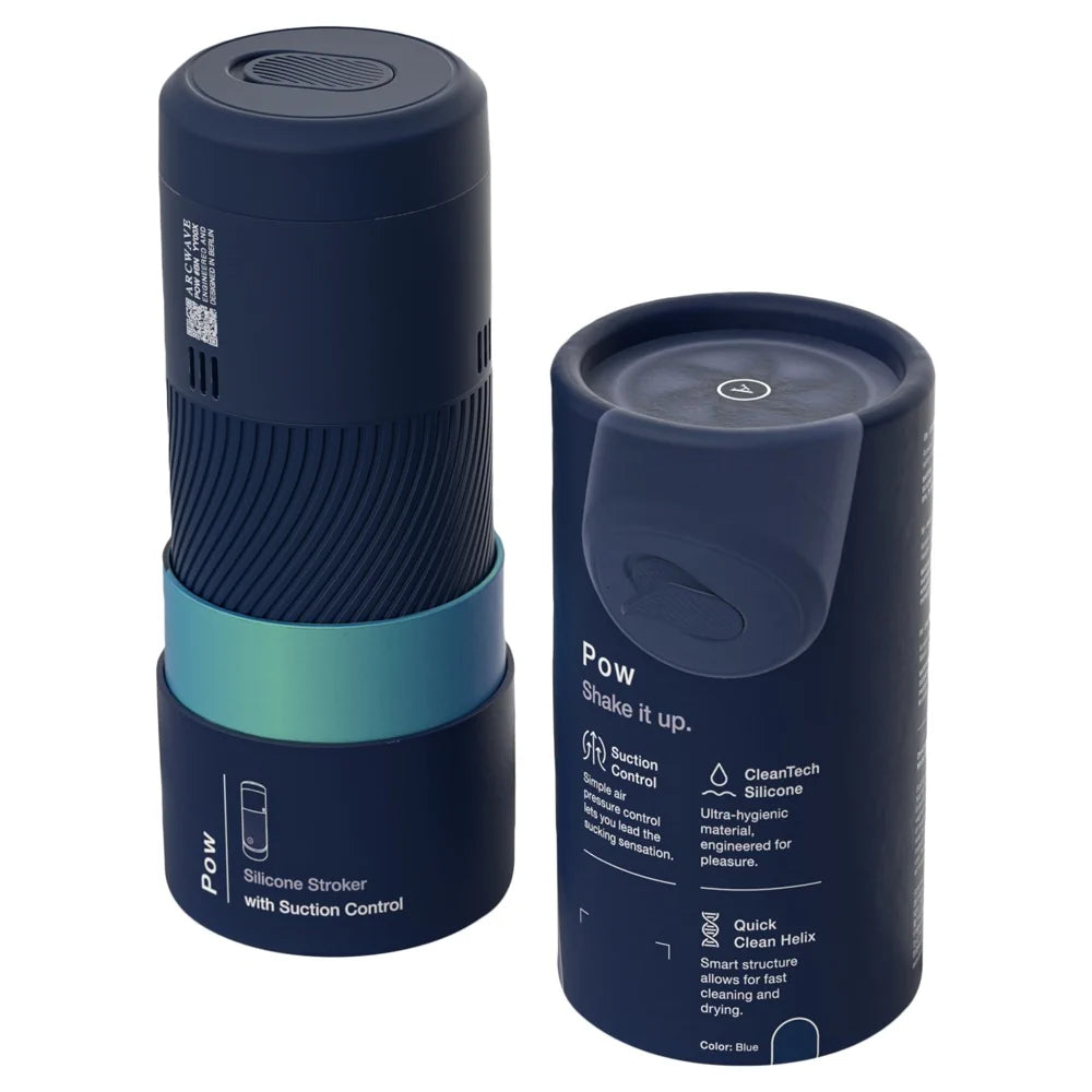 Arcwave - Pow Silicone Dual-Entrance Suction Control Male Masturbator - PlayBlue