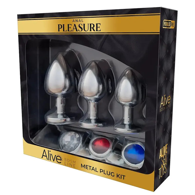 Alive - Metal Jewel Butt Plug Kit - PlayBlue