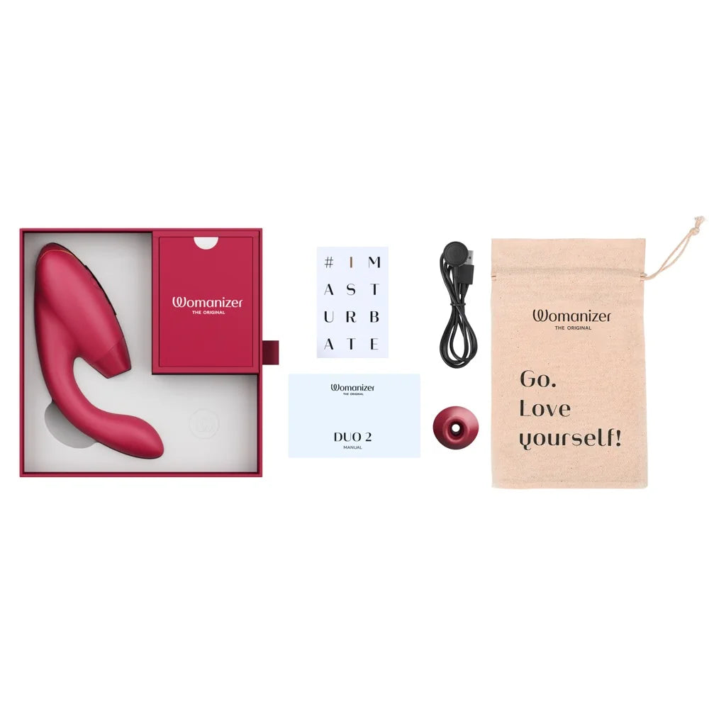 Womanizer - Duo 2 Rechargeable Silicone G-Spot and Clitoral Stimulator - PlayBlue