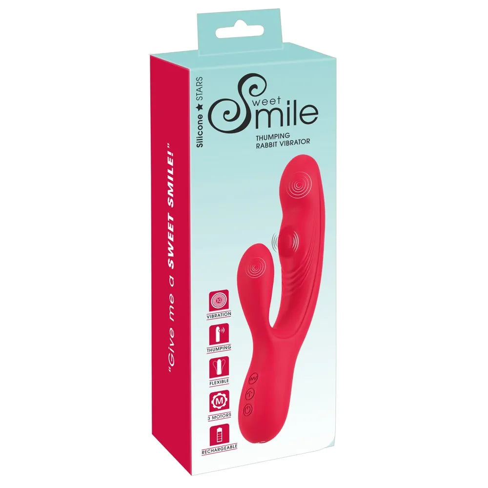 Sweet Smile - Thumping Rabbit Triple Motor Vibrator - PlayBlue