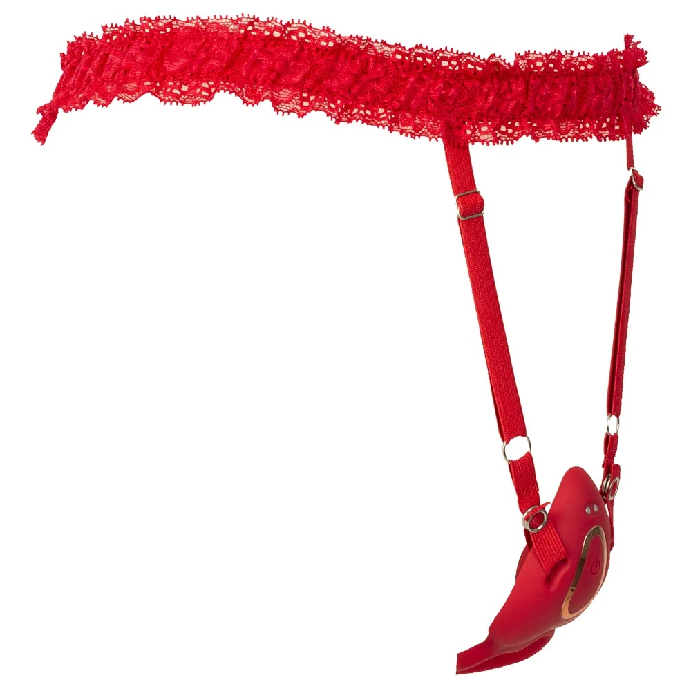 Suspender Belt Hands-Free Vibe with Remote - PlayBlue
