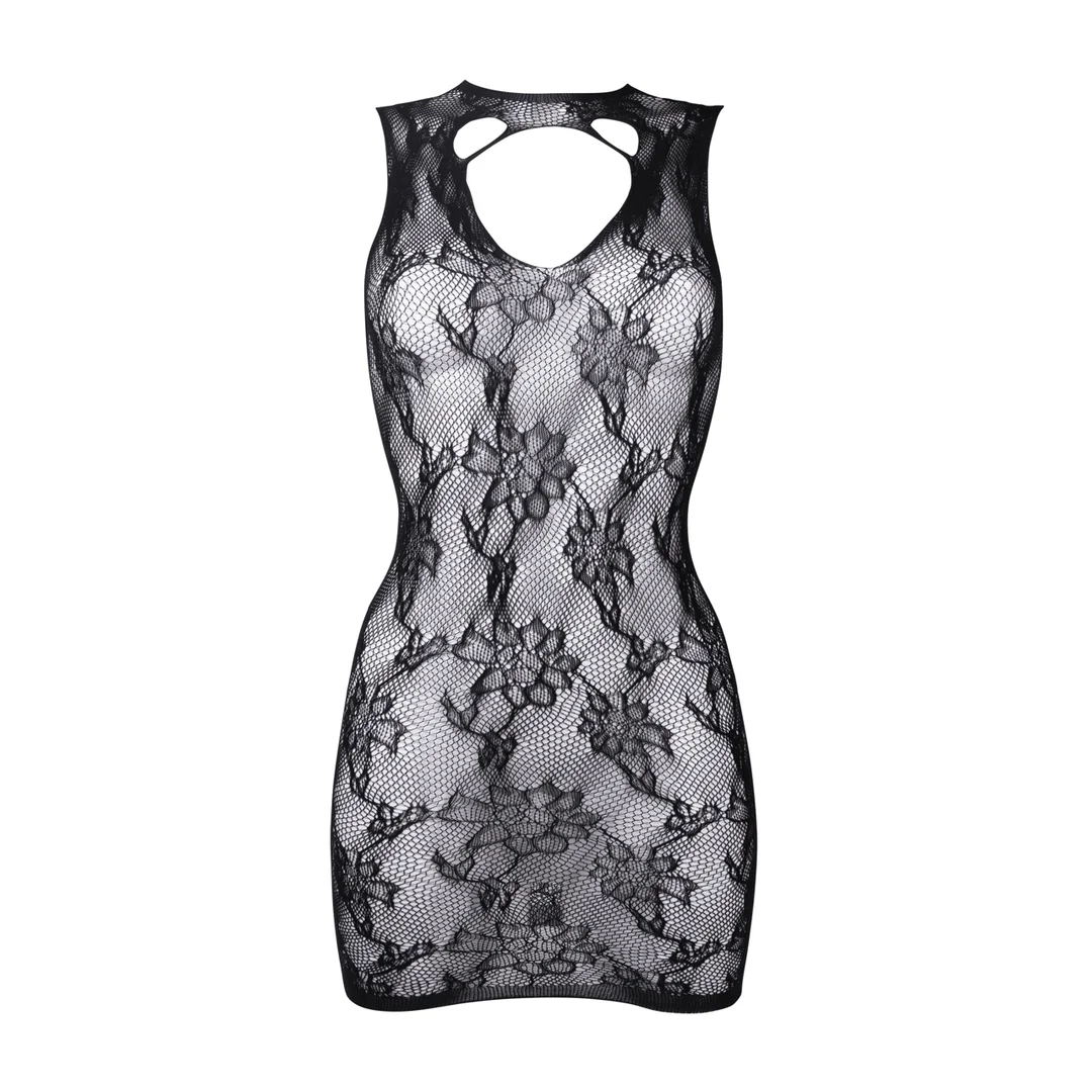 Le Desir - High Neck Lace Mini Dress - PlayBlue