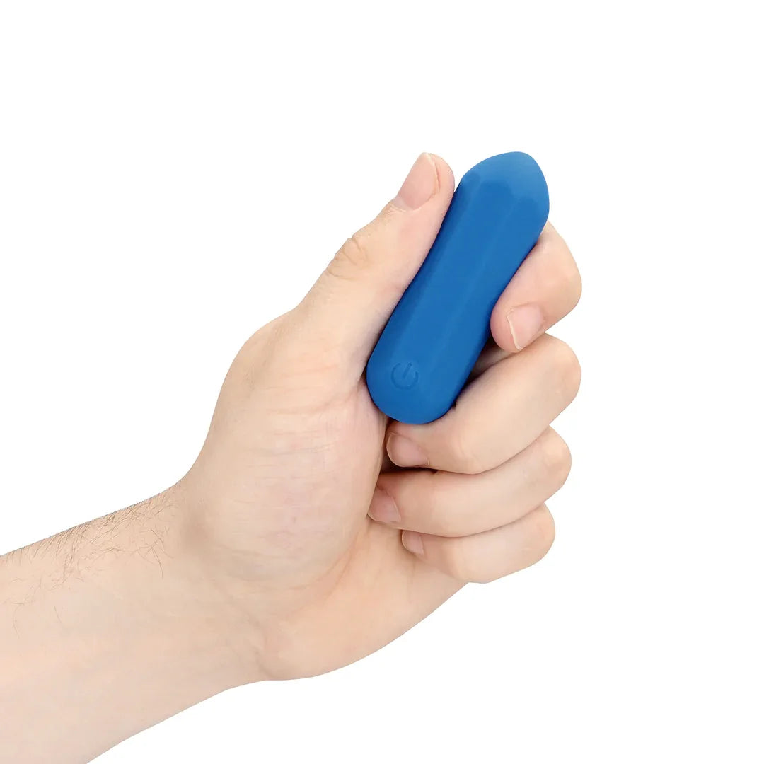 Hexagon Shaped Rechargeable Silicone Bullet Vibrator - Jetset Blue - PlayBlue