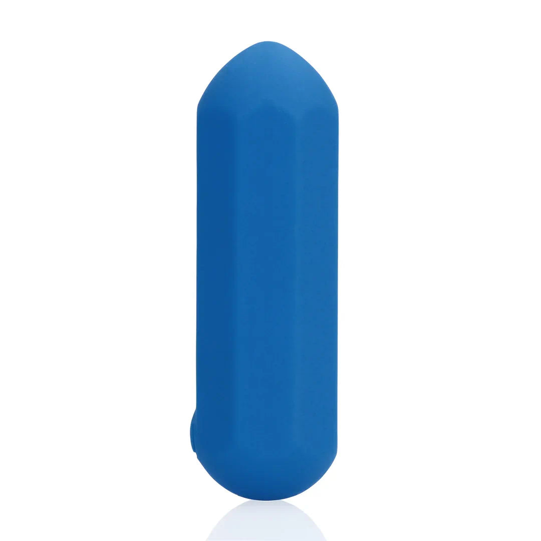 Hexagon Shaped Rechargeable Silicone Bullet Vibrator - Jetset Blue - PlayBlue