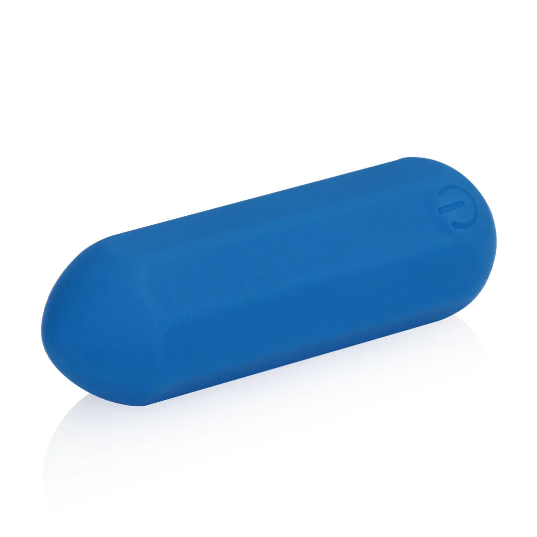 Hexagon Shaped Rechargeable Silicone Bullet Vibrator - Jetset Blue - PlayBlue