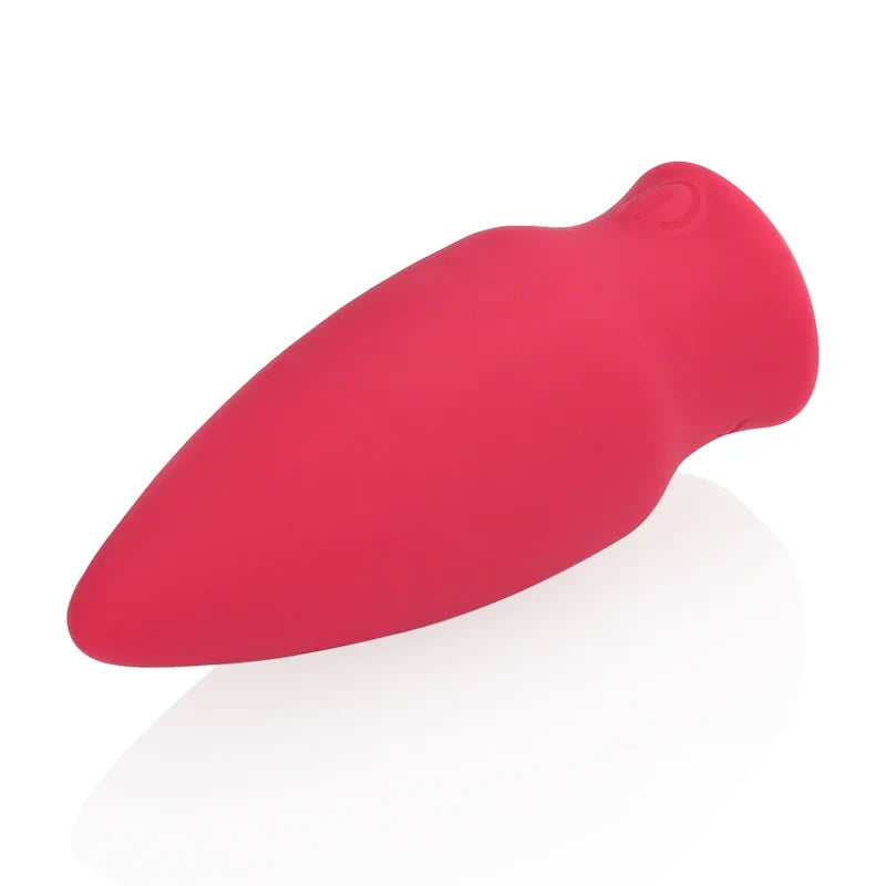 Cone Shaped Rechargeable Silicone Bullet Vibrator - Blushing Red - PlayBlue