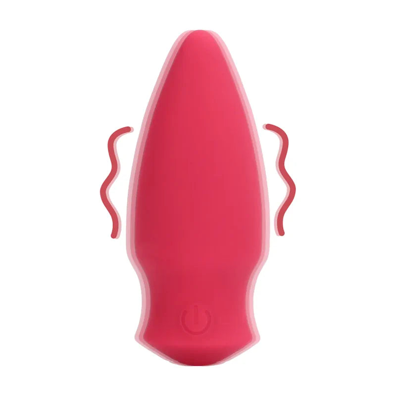 Cone Shaped Rechargeable Silicone Bullet Vibrator - Blushing Red - PlayBlue