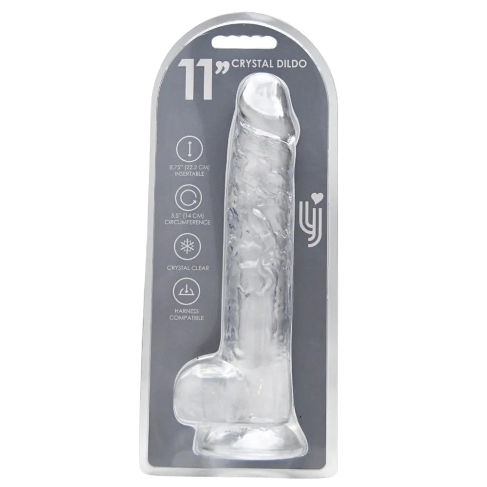 Loving Joy - 11 Realistic Dildo With Balls - Clear - PlayBlue