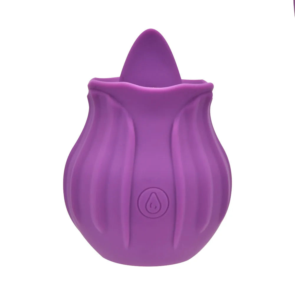 Loving Joy Rose Licking Clitoral Vibrator Purple - PlayBlue