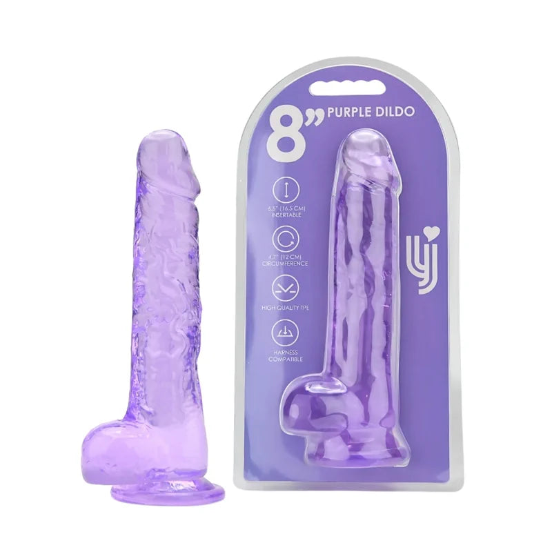 Loving Joy - 8 Realistic Dildo With Balls - Purple - PlayBlue
