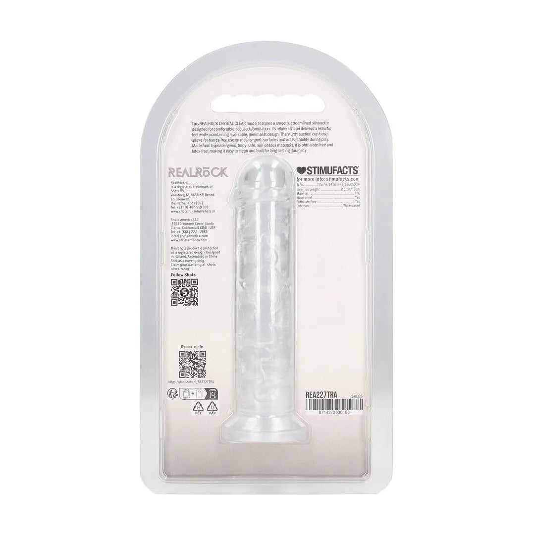 RealRock - 5" Realistic Transparent Dildo - PlayBlue