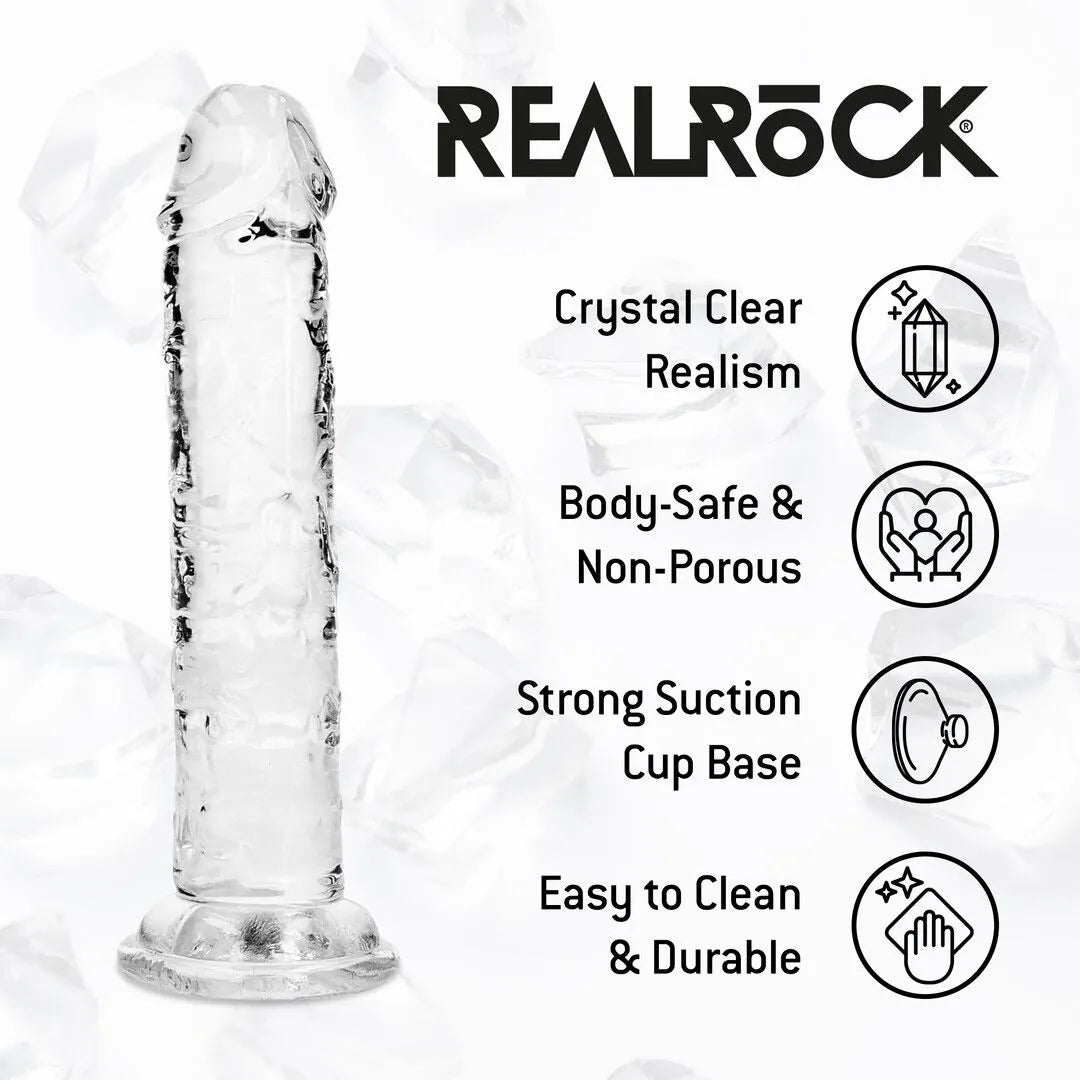 RealRock - 5" Realistic Transparent Dildo - PlayBlue