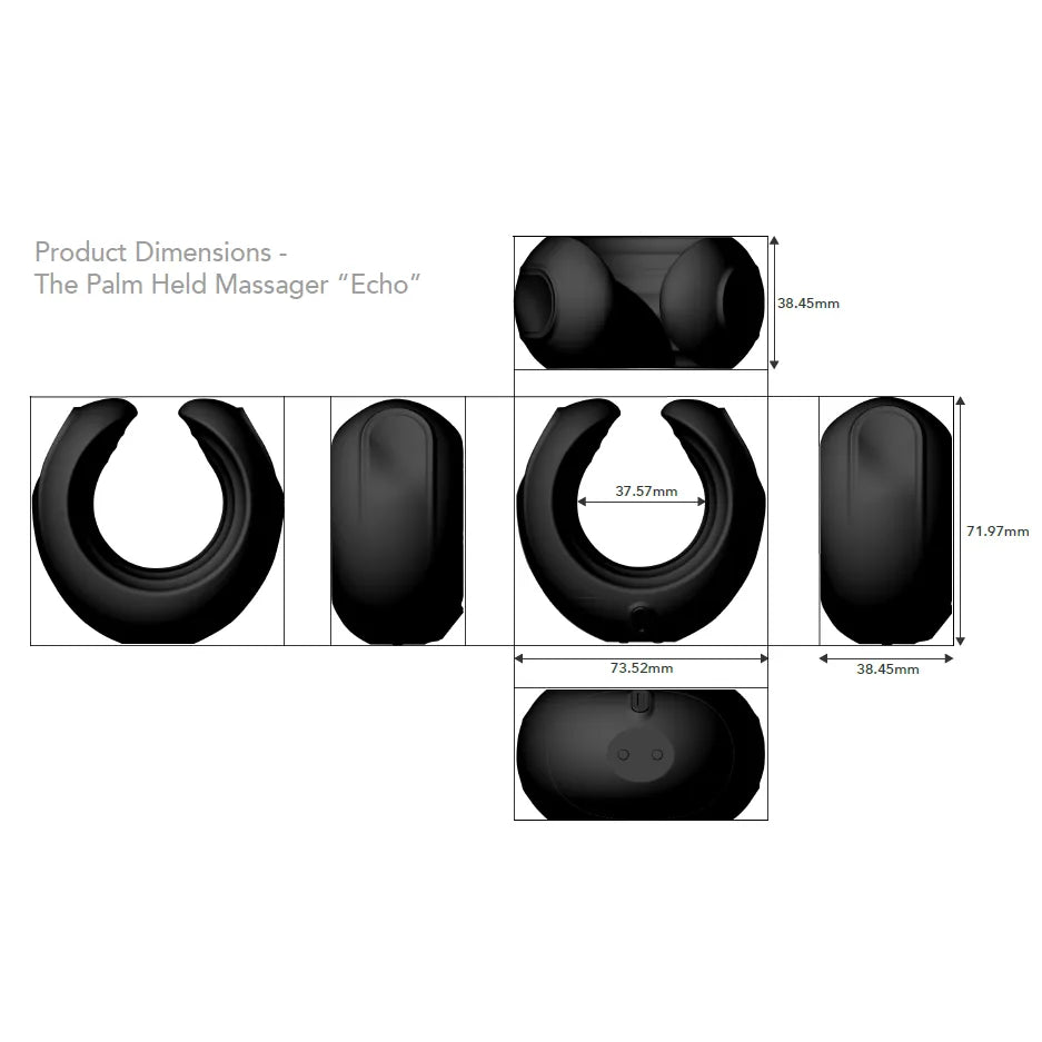 Rocks Off - Echo Silicone C-Shaped Masturbator - PlayBlue