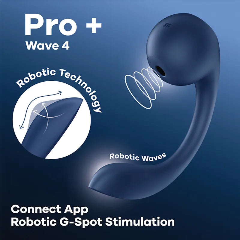 Satisfyer Pro+ Wave 4 Connect - G-Spot Robot Finger Caress - PlayBlue