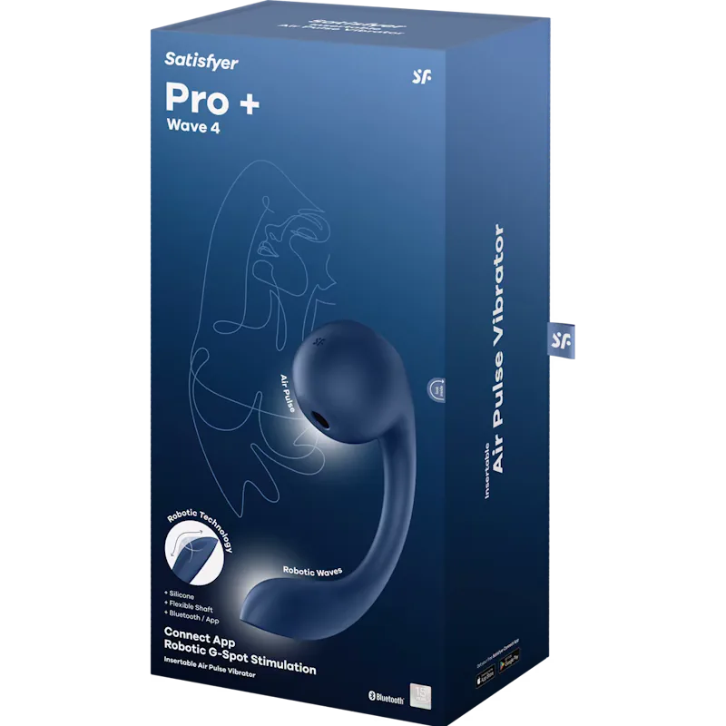 Satisfyer Pro+ Wave 4 Connect - G-Spot Robot Finger Caress - PlayBlue
