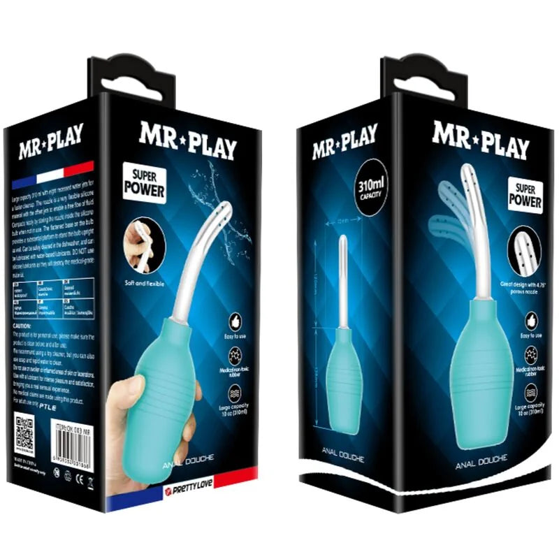 Mr Play - Anal Pear Blue Rubber Shower Douche - PlayBlue