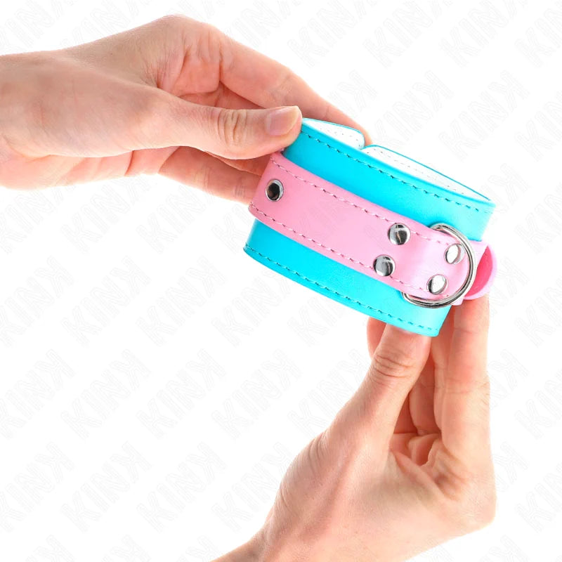 Kink - Adjustable Cute Wrist Cuffs Blue-Pink
