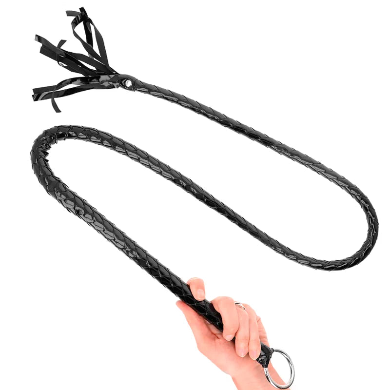 Kink - Long Shiny PVC Whip - PlayBlue