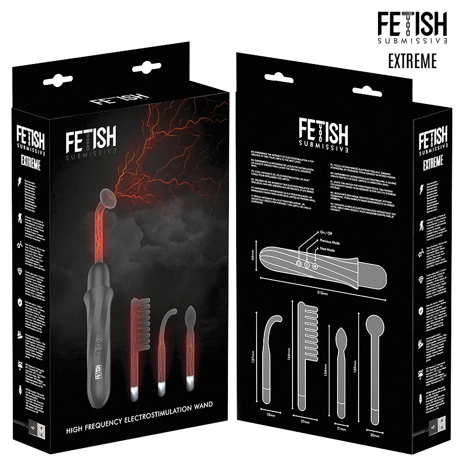 Fetish Submissive - High Frequency Electro-Stimulation Wand Kit - PlayBlue
