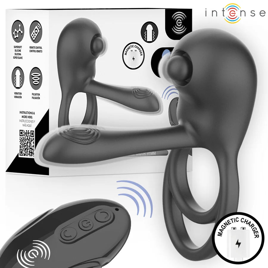 Intense - Spike Remote Controlled Multi Vibrating Ring - PlayBlue