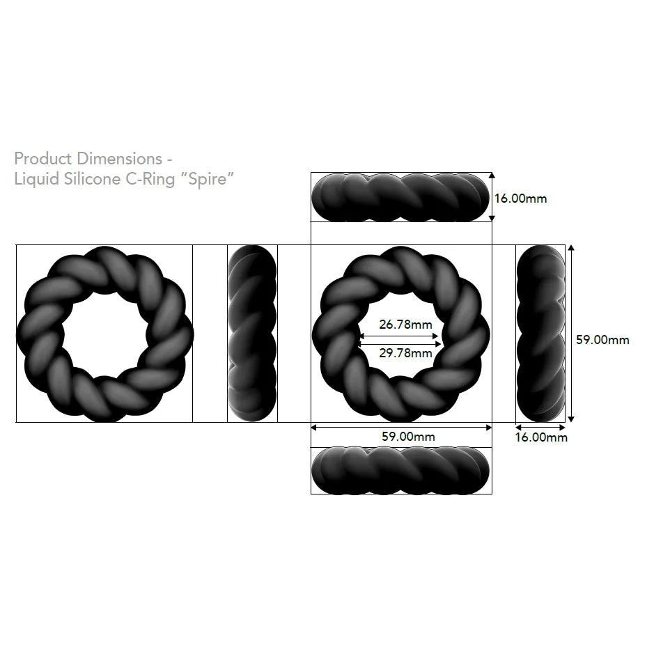 Rocks Off - Twist Liquid Silicone C-Ring - PlayBlue