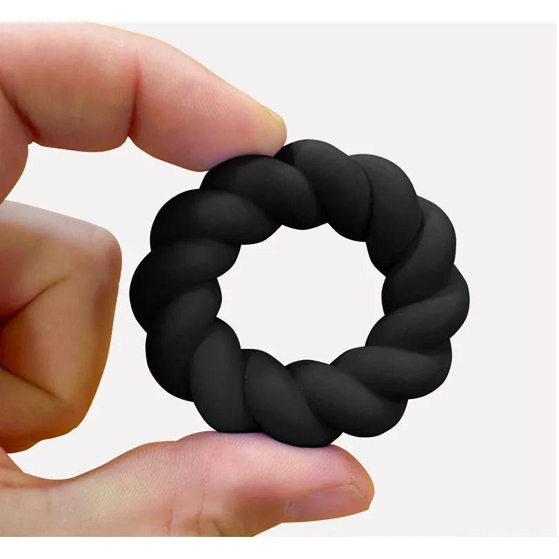 Rocks Off - Twist Liquid Silicone C-Ring - PlayBlue