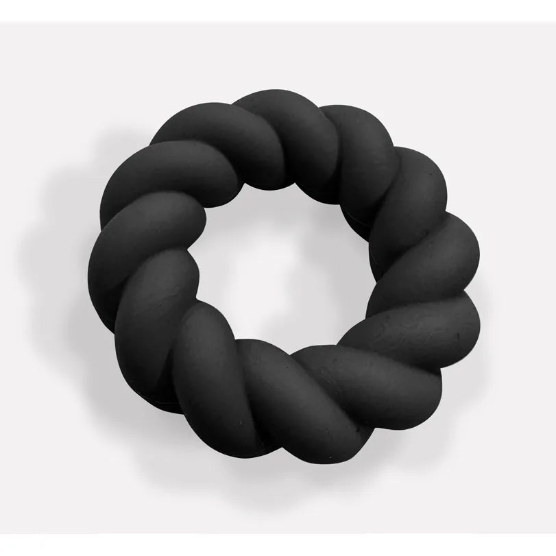 Rocks Off - Twist Liquid Silicone C-Ring - PlayBlue