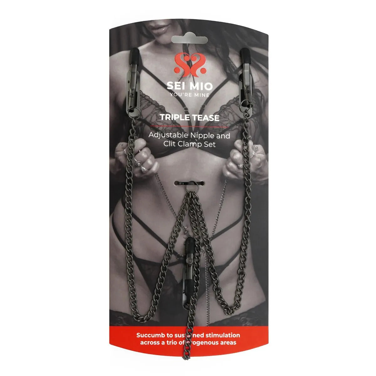 Sei Mio - Triple Tease - Adjustable Nipple & Clit Clamp Set - PlayBlue