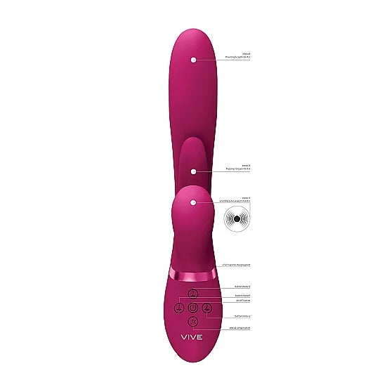 VIVE - Kura - Thrusting G-Spot Rabbit with Tongue Flap - PlayBlue