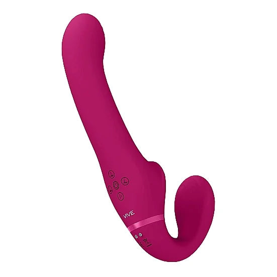 VIVE - Ai - Dual Vibrating & Air Wave Strapless Strapon - PlayBlue