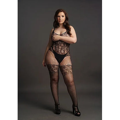 Le Desir - Lace and Fishnet Bodystocking - Plus Size
