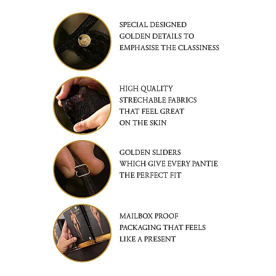 Julie - Elastic Mesh Adjustable Thong with Open Crotch - Plus Size - PlayBlue