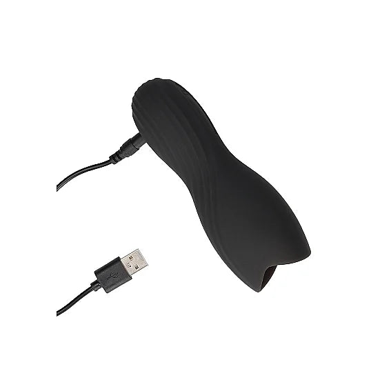 Vibrating Masturbator Sleeve - Licorice Black - PlayBlue