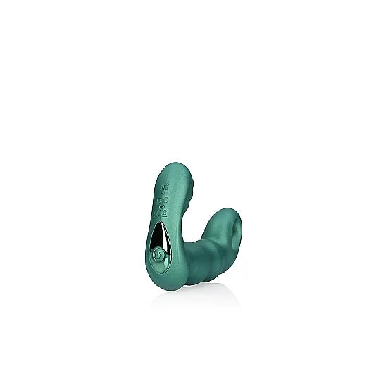 Beaded Vibrating Prostate Massager with Remote Control - Metallic Green - PlayBlue