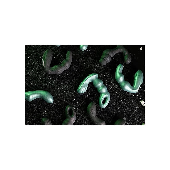 Beaded Vibrating Prostate Massager with Remote Control - Metallic Green - PlayBlue