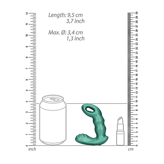 Beaded Vibrating Prostate Massager with Remote Control - Metallic Green - PlayBlue