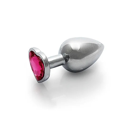Heart Silver Gem Butt Plug - PlayBlue