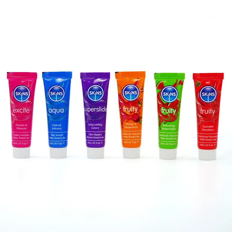 Skins - Sampler Tubes - Vital & Fruity Lubes 6 Pack - PlayBlue