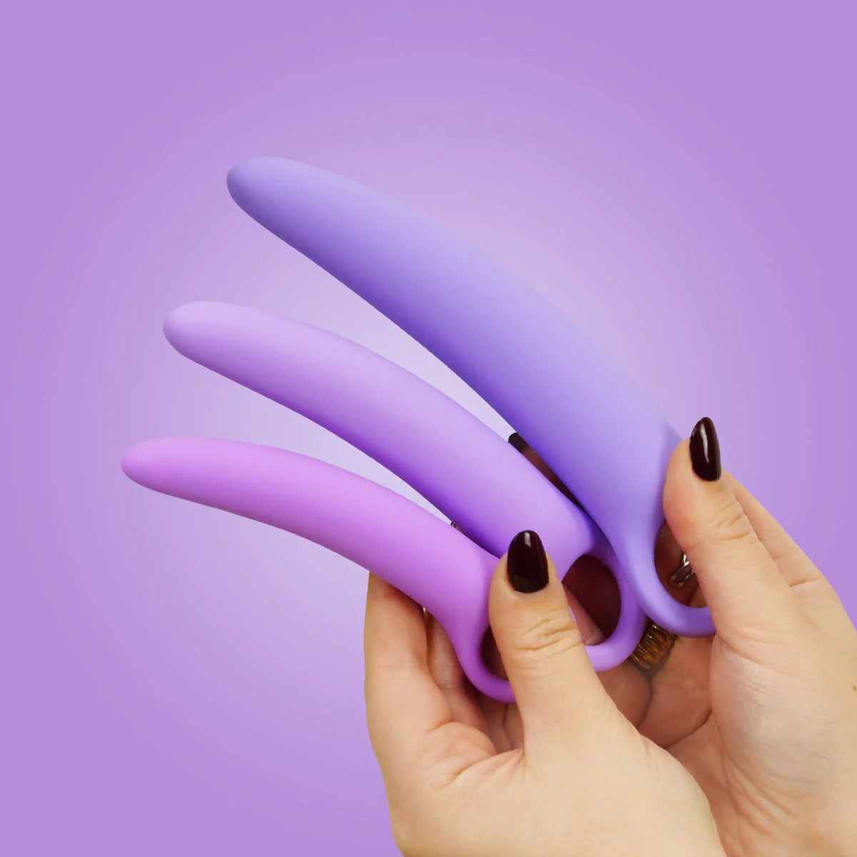 Skins Care - Silicone Vagina Dilators Curved - 5pc Set - PlayBlue