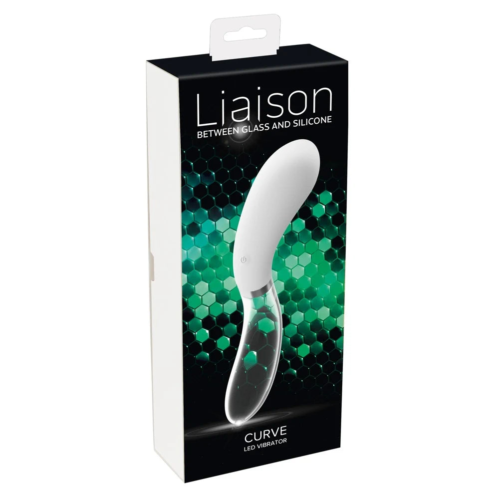 Liaison - Curve LED Vibrator - Silicone & Glass - PlayBlue