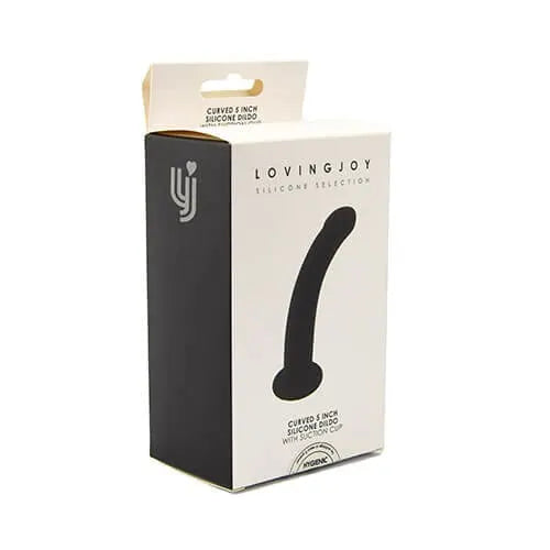 Loving Joy Curved 5 Inch Silicone Dildo with Suction Cup - PlayBlue