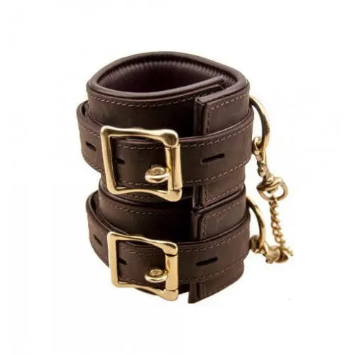 BOUND Nubuck Leather Ankle Restraints - PlayBlue