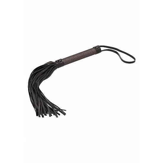 Ouch - Elegant Leather Flogger - Titanium Grey - PlayBlue