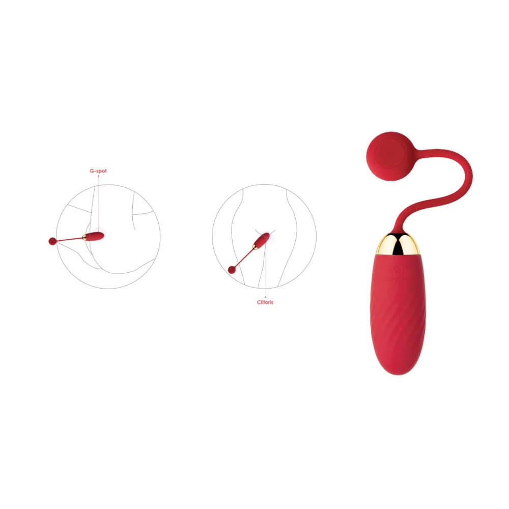 Svakom Ella APP Controlled Silicone Vibrating Egg - PlayBlue