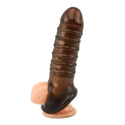 Loving Joy Boss Textured Penis Sleeve with Ball Loop - PlayBlue